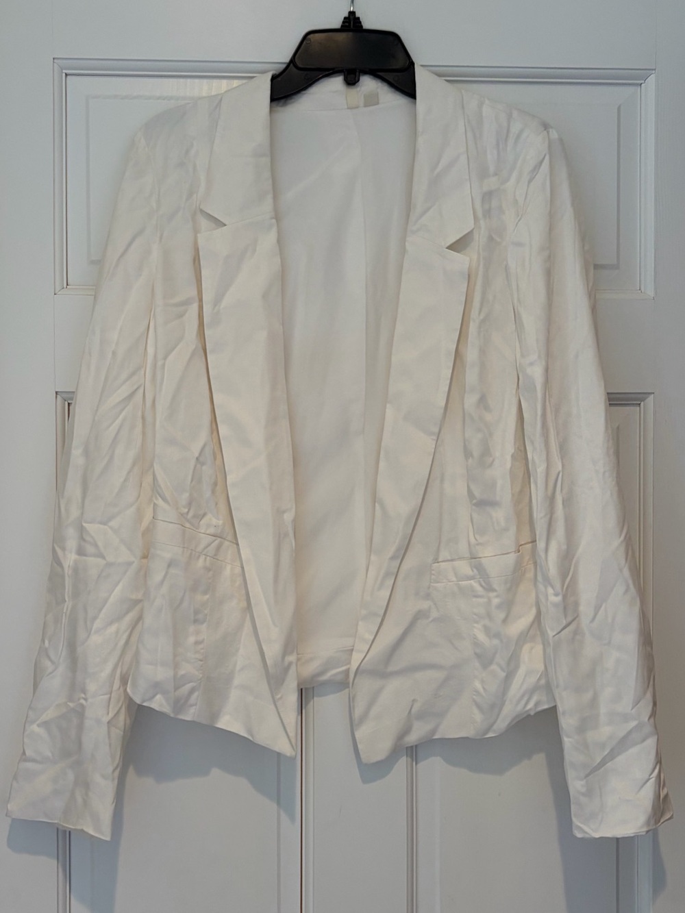 Frenchi Women's White Open Front Blazer Jacket